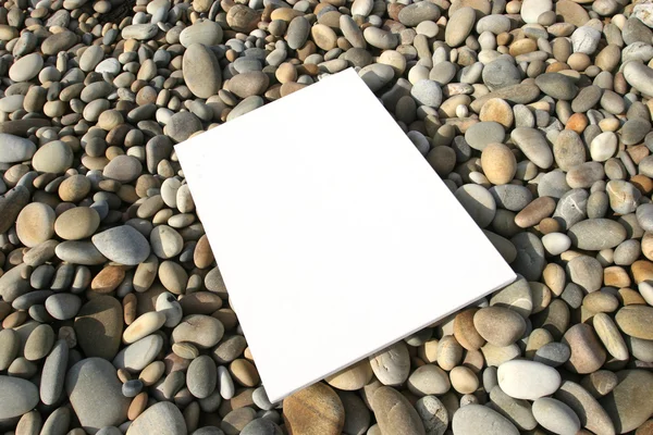 A strandon elszigetelt fehér kártya — Stock Fotó