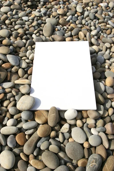 Tarjeta blanca aislada en la playa —  Fotos de Stock
