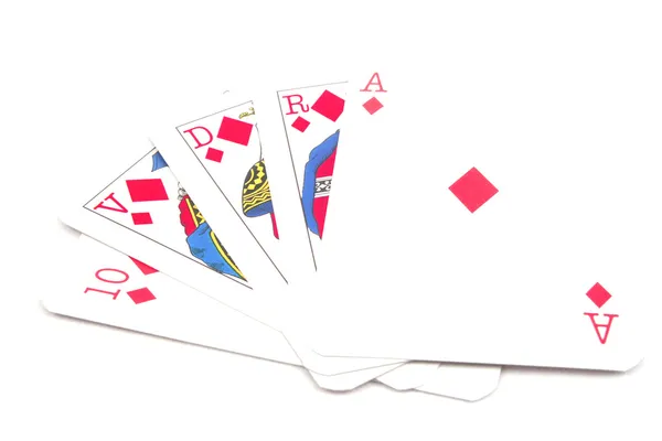 Poker kartları - royal flush — Stok fotoğraf