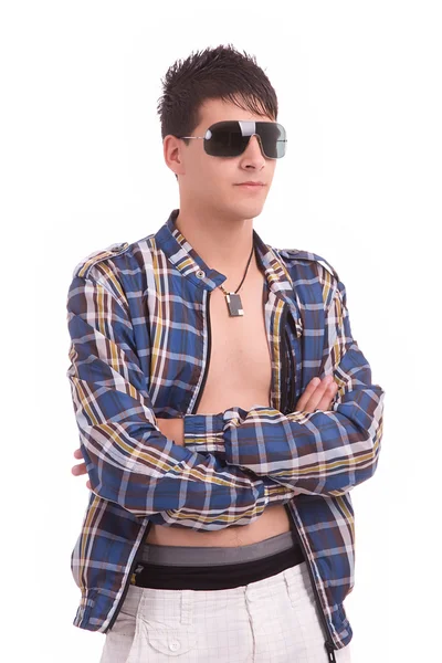 Young boy with sunglasses portrait — Stock Photo, Image