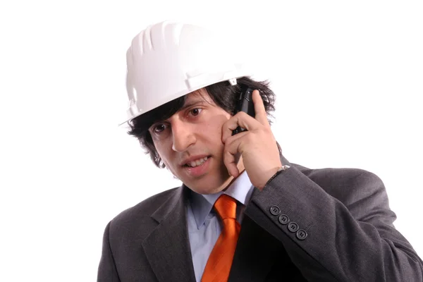 Young Engineer on the phone — Stock Photo, Image
