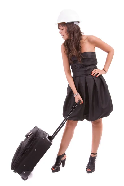Business woman going on vacations — Stock Photo, Image