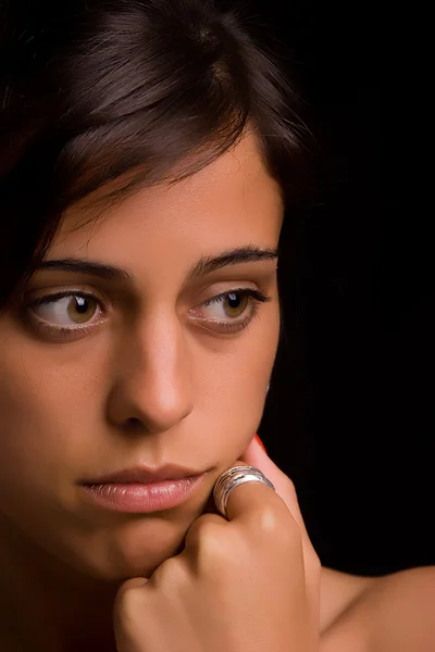 Молода жінка сумно — стокове фото