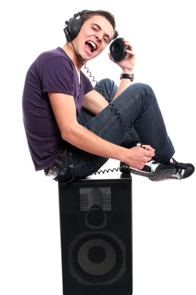 Mladý muž se sluchátky — Stock fotografie