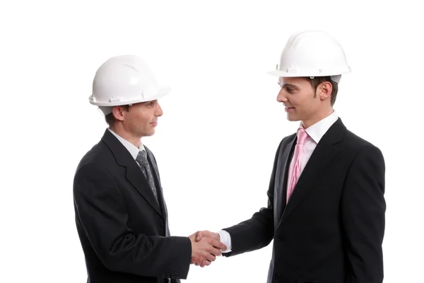 Young Engineers closing a deal — Stock Photo, Image