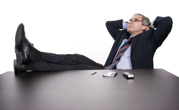 Successful businessman relaxing