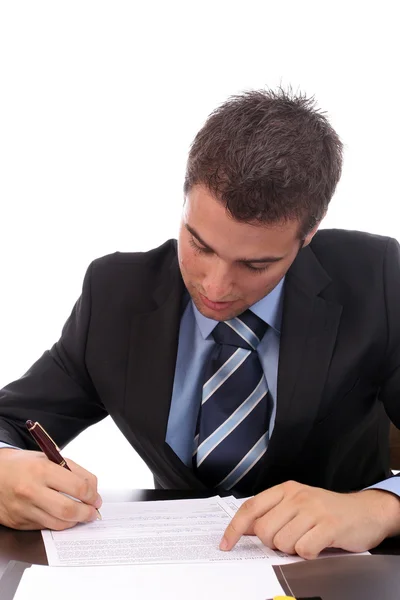 stock image Young businessman at work