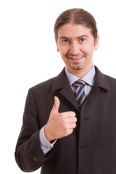 Business man showing thumbs up — Stock Photo, Image