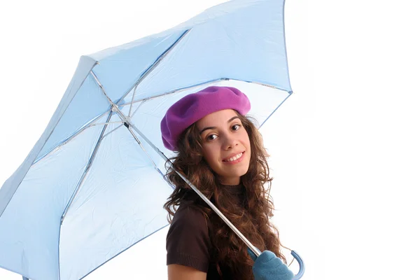 Mujer joven bajo un paraguas —  Fotos de Stock