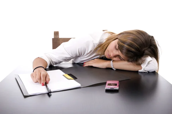 Business woman sleeping — Stock Photo, Image