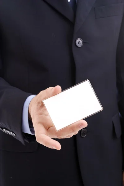 Biznesmen oferuje businesscard — Zdjęcie stockowe