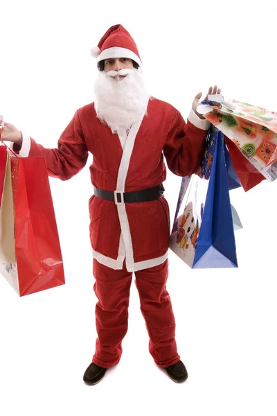 Mladý muž v kostýmu santa — Stock fotografie