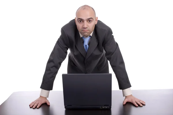 Uomo d'affari che lavora con il computer portatile — Foto Stock