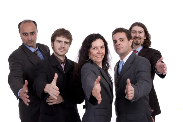 Üzleti csapat felajánlás kézfogás — Stock Fotó