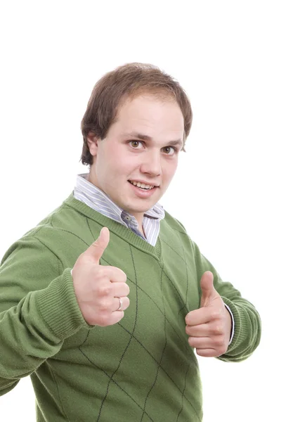 Very happy boy, showing thumbs up — Stock Photo, Image