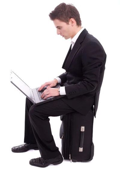 Affärsman som arbetar med bärbar dator Royaltyfria Stockfoton