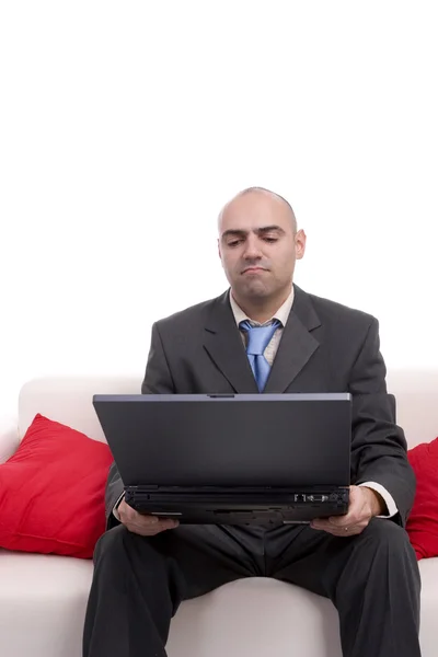 Business man working with laptop Stock Image