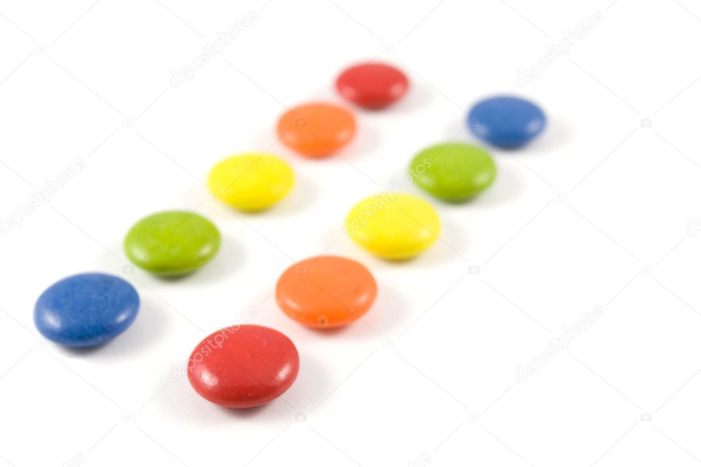 Pile of colored smarties