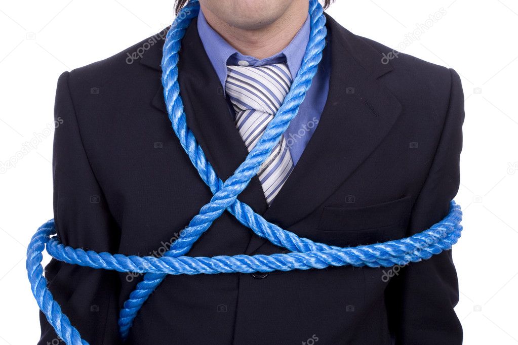 Detail of a tied business man