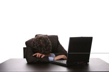 Young business man sleeping clipart