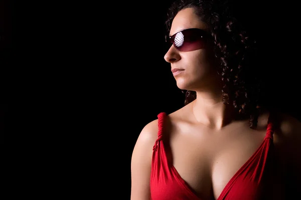 Chica joven con retrato de gafas de sol — Foto de Stock