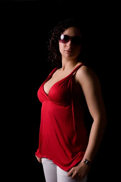 Fiatal lány napszemüveg portré — Stock Fotó