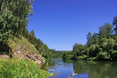 Nature of the Ural River Chusovaya clipart