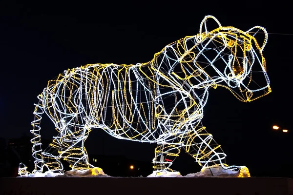 Скульптура тигра в Перми — стоковое фото