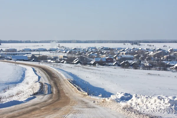 Krajobraz wiejski zima — Zdjęcie stockowe