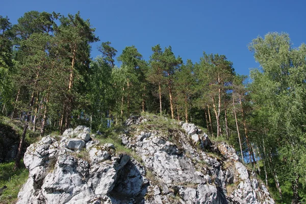Belle roche dans la rivière Chusovaya — Photo