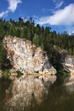 Rock River Chusovaya in the Perm region clipart