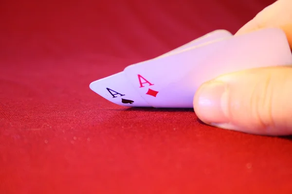 stock image Two aces in hand