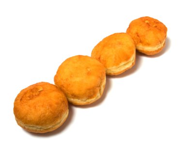 çörek üzerinde beyaz izole