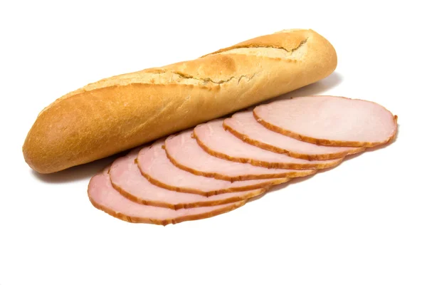 Bread and meat slices — Stock Photo, Image