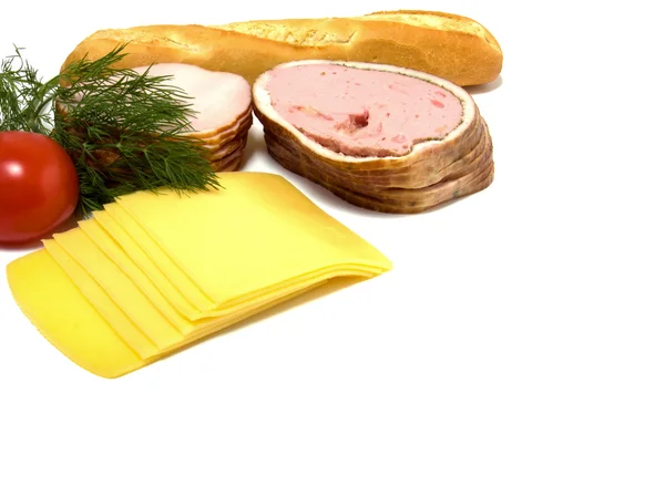 stock image Meat and cheese slices