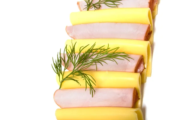 고기와 치즈 슬라이스 — 스톡 사진