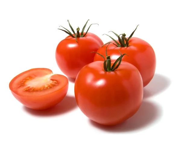 Tomat isolerad på vita bakgrunden — Stockfoto
