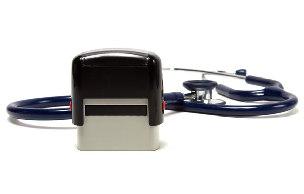Stetoscopio e sigillo medico — Foto Stock
