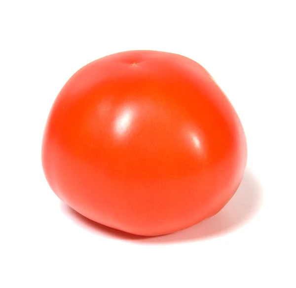 Jeden pomidor czerwony na białym tle — Zdjęcie stockowe