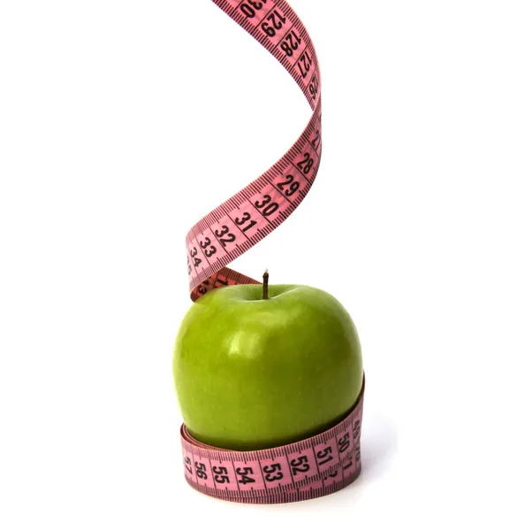 Apple sarılı şerit metre — Stok fotoğraf