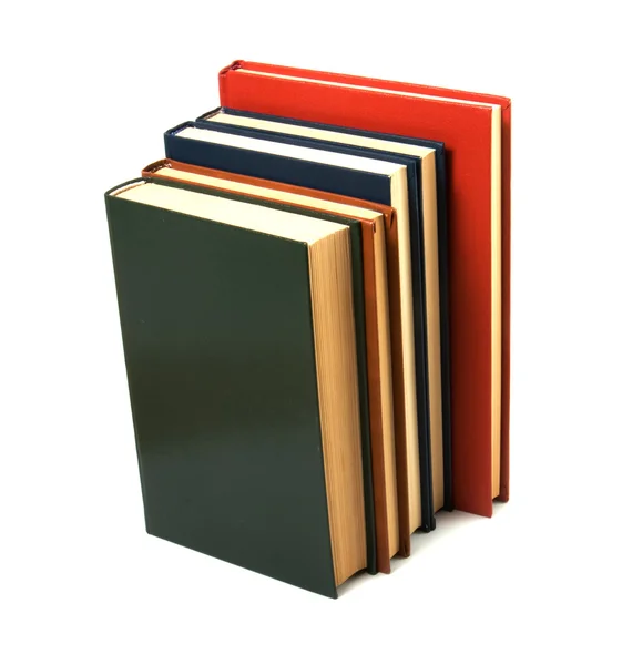 Livros pilha isolada em branco — Fotografia de Stock