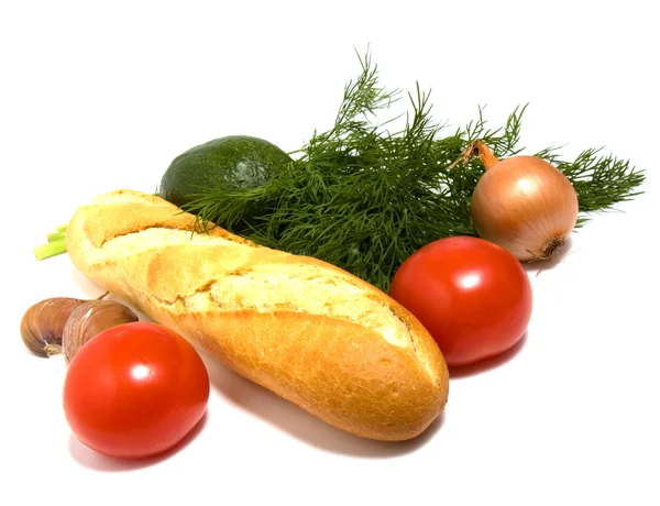 Ekmek ve sebze — Stok fotoğraf