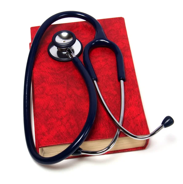 Stetoskop w Czerwonej Księdze — Zdjęcie stockowe