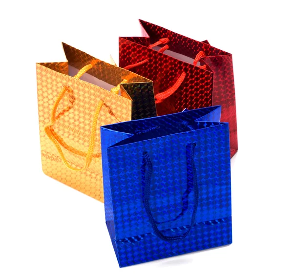 Shiny paper gift bags — Stock Photo, Image