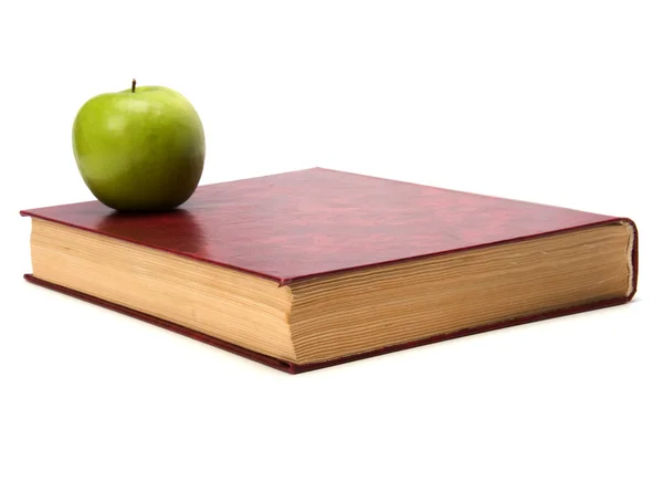 Livro com maçã — Fotografia de Stock