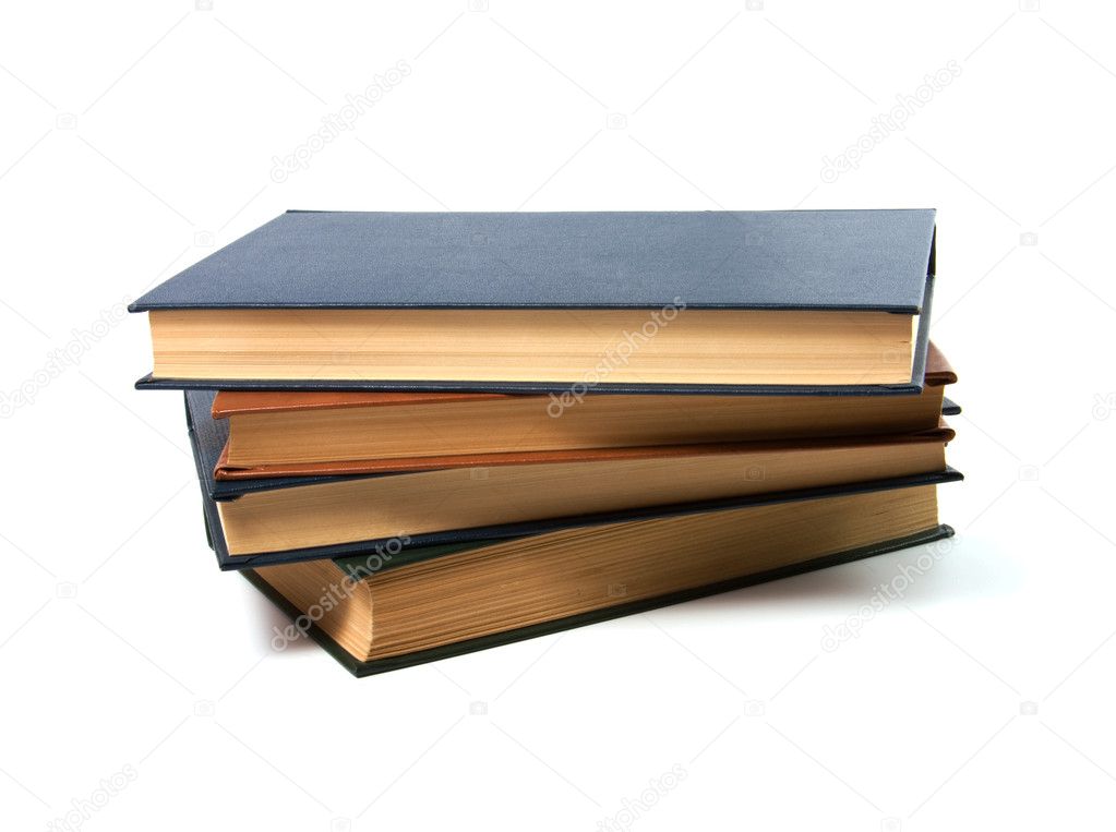 Books stack isolated on white