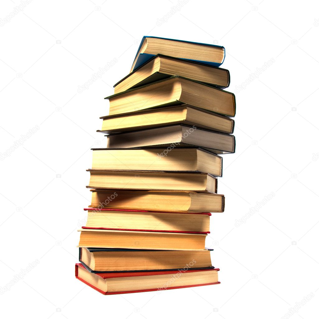 Book stack isolated on the white