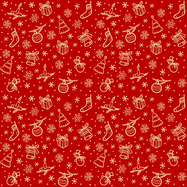 Christmas seamless red vector background — Stock Vector