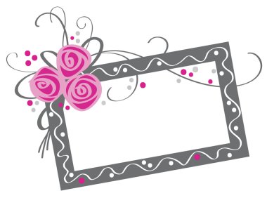 Floral frame with bouquet of roses clipart