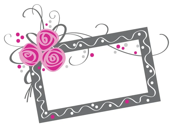 Floral frame with bouquet of roses — Stock Vector